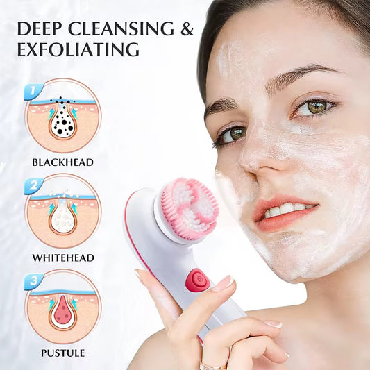 4-in-1 Facial Cleansing Brush – Deep Cleansing & Gentle Exfoliation